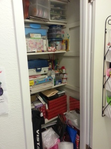 My hall closet/craft storage before ....